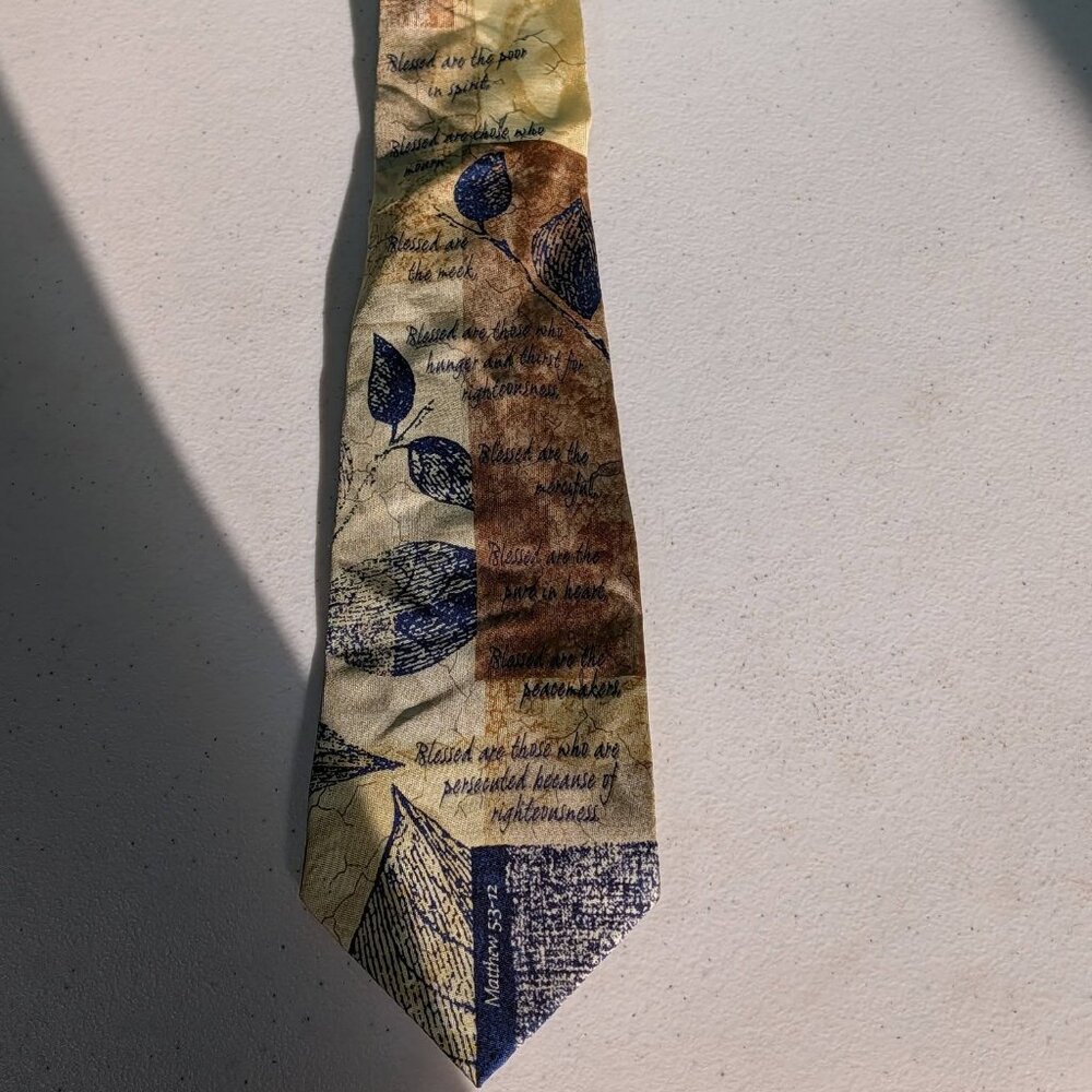 Eagle's Wings Matthew 5:3-12 Bible Verse Multi‎ Color Necktie